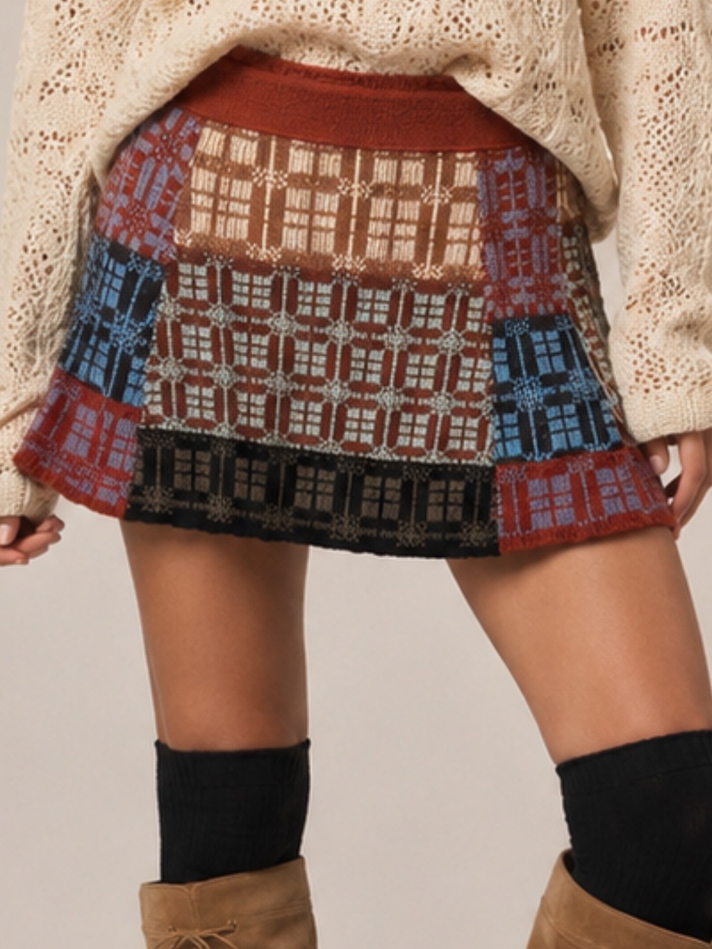 Free People Through the Wood Mini Skirt NWT Size Large RARE